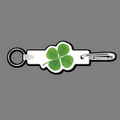 Key Clip W/ Carabiner & Full Color 4 Leaf Clover Key Tag